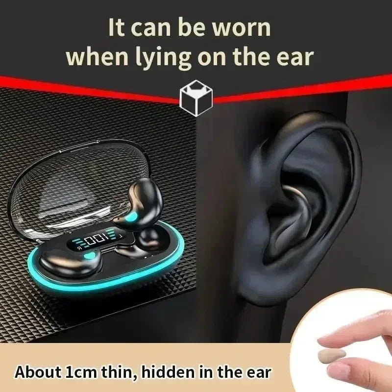 TWS Sleep Wireless Earbuds Bluetooth 5.3 Hidden Invisible Headphones IPX5 Waterproof Noise Reduction Sports Touch Headset