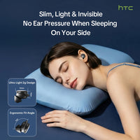 HTC NE92 Sleep Earbuds Wireless Bluetooth Earphones Comfortable To Wear Headphones 50Hrs Playback Low Latency Clear Sound Qualit