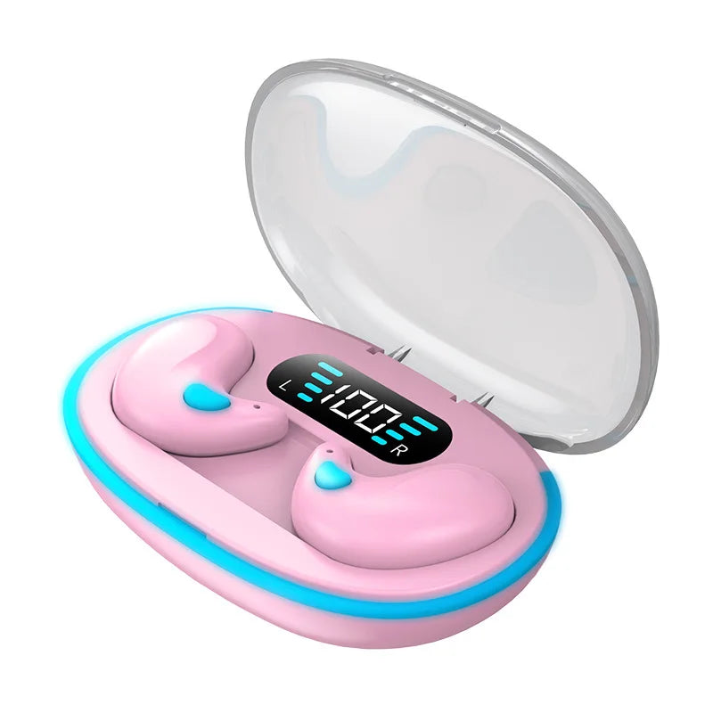 TWS Sleep Wireless Earbuds Bluetooth 5.3 Hidden Invisible Headphones IPX5 Waterproof Noise Reduction Sports Touch Headset