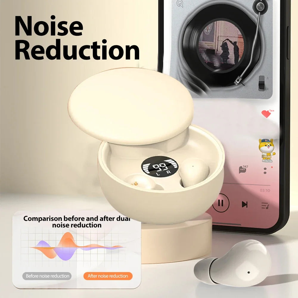 Invisible Sleep Headphones Bluetooth 5.4 Earphones Mini Earbuds TWS Wireless HIFI Stereo Noise Reduction Waterproof Headsets