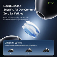 HTC NE92 Sleep Earbuds Wireless Bluetooth Earphones Comfortable To Wear Headphones 50Hrs Playback Low Latency Clear Sound Qualit