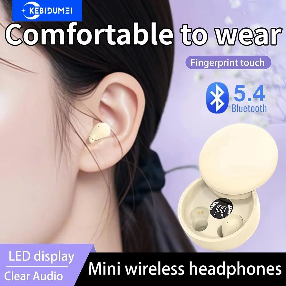 Invisible Sleep Headphones Bluetooth 5.4 Earphones Mini Earbuds TWS Wireless HIFI Stereo Noise Reduction Waterproof Headsets