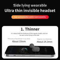 TWS Sleep Wireless Earbuds Bluetooth 5.3 Hidden Invisible Headphones IPX5 Waterproof Noise Reduction Sports Touch Headset